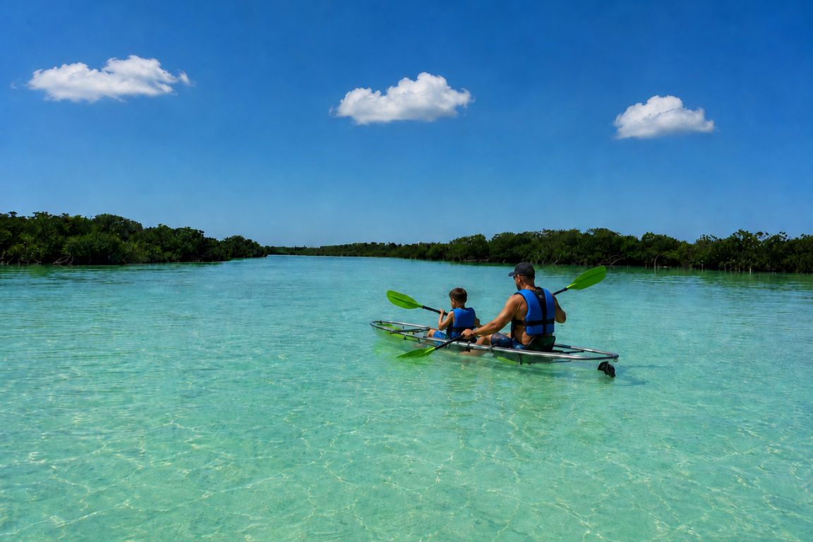 Clear kayaking in Turks and Caicos